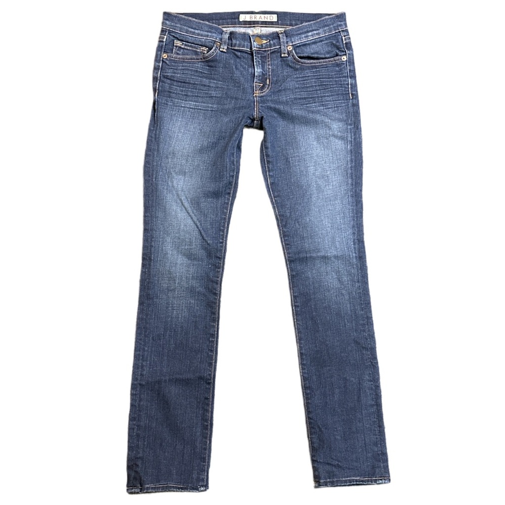 J BRAND women's dark faded lowrise pencil leg jeans, 26".